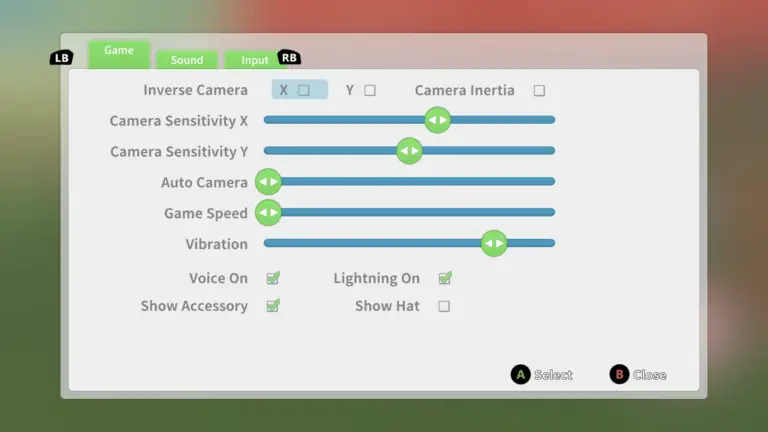 Game Settings Are Shown.