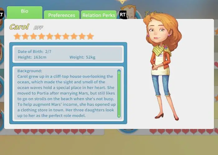 Carol- one of the characters covered in My Time at Portia Gift Guide