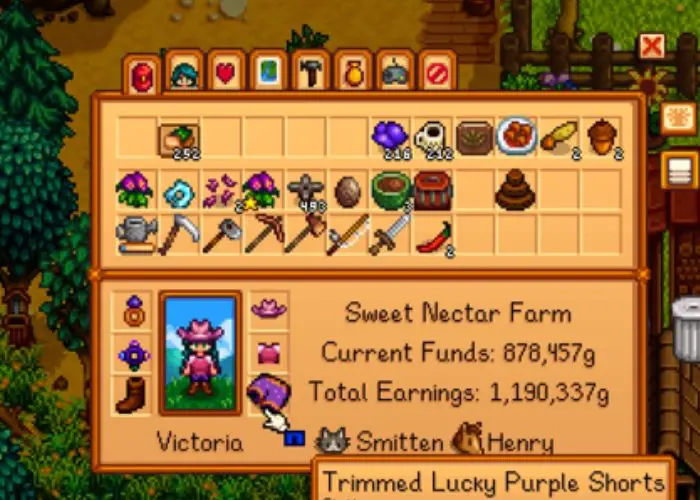 Stardew Valley Secrets: Character is wearing purple shorts