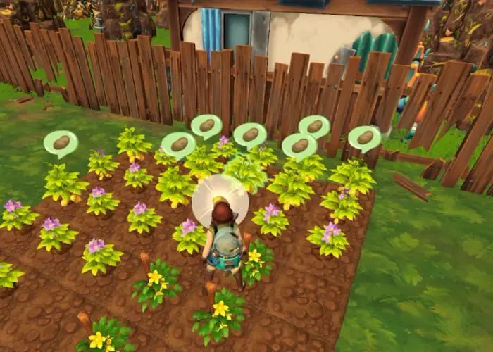 No Place Like Home character Ellen is harvesting her potatoes.